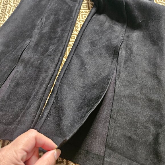 NWT COMMANDO FAUX SUEDE SPLIT FRONT Women's Pants SZ Large Black Pull On Stretch - Picture 8 of 9